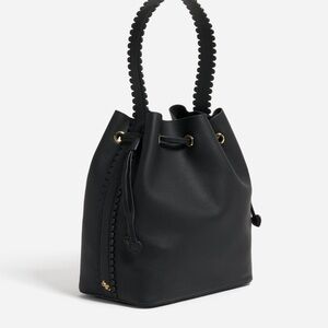 Stoney Clover Henrietta Bucket Bag Black Leather NWT